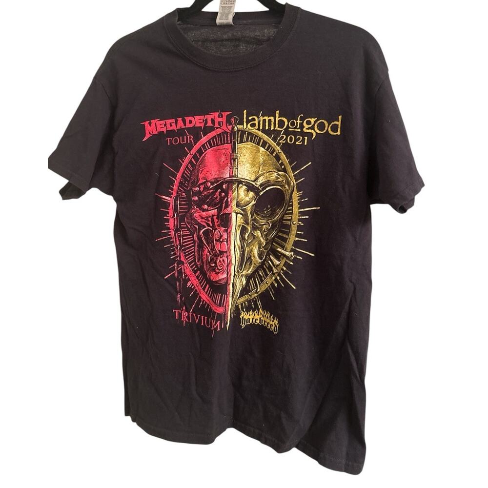 Megadeth Shirt Black Metal Tour Of The Year 2021 Lamb Of God Trivium Hatebreed
